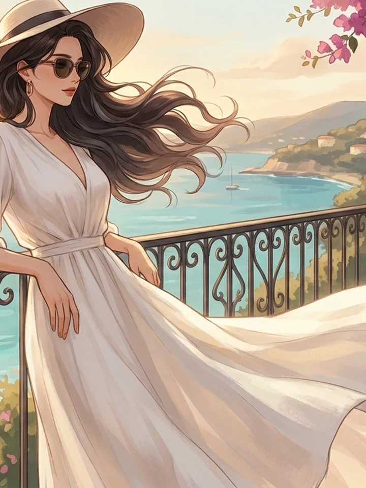 Community gallery artwork of an adult anime character in warm afternoon light